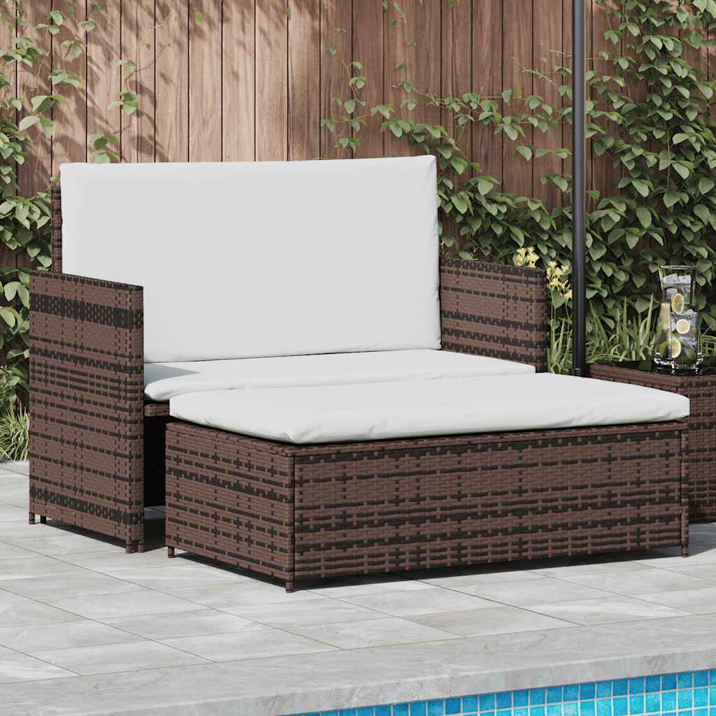 vidaXL Gartensofa Poly Rattan Braun