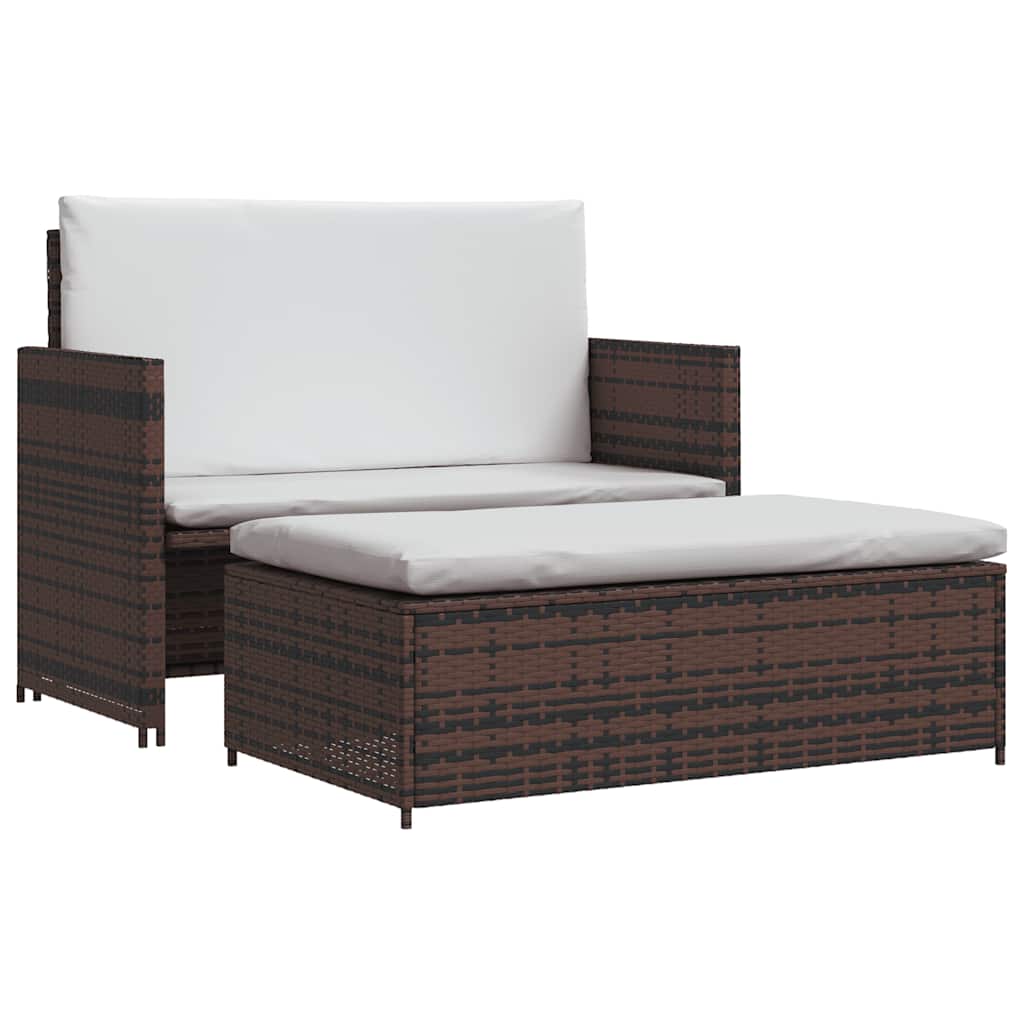 vidaXL Gartensofa Poly Rattan Braun