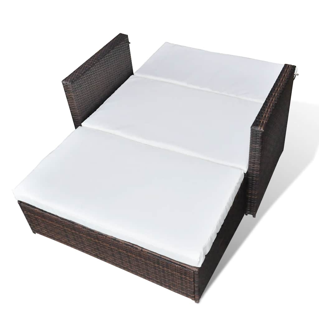 vidaXL Gartensofa Poly Rattan Braun