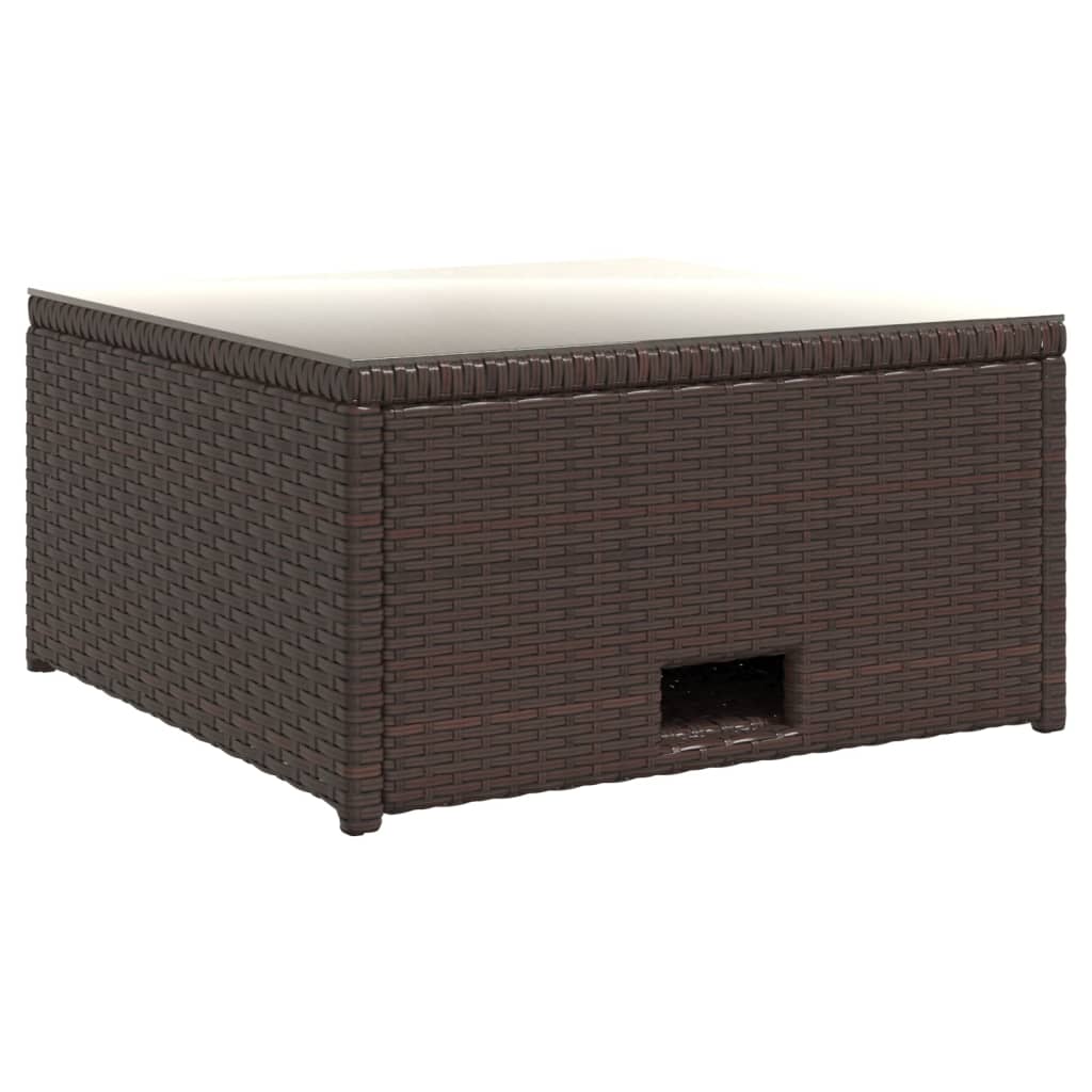 vidaXL 4-tlg. Garten-Lounge-Set mit Auflagen Poly Rattan Braun