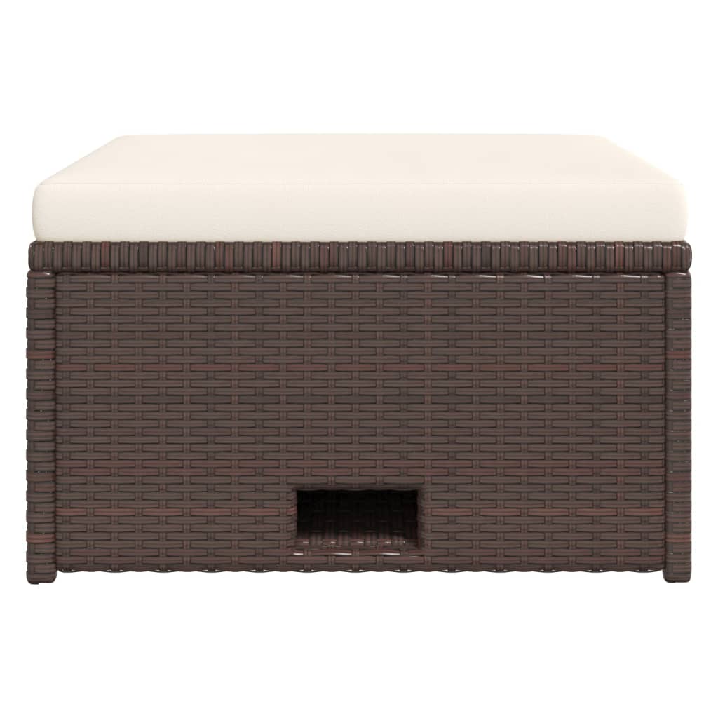 vidaXL 4-tlg. Garten-Lounge-Set mit Auflagen Poly Rattan Braun