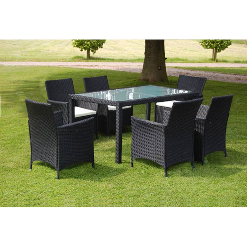 vidaXL 3-tlg. Garten-Essgruppe Poly Rattan Braun