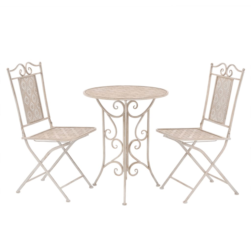 vidaXL 3-tlg. Bistro-Set Stahl Weiß
