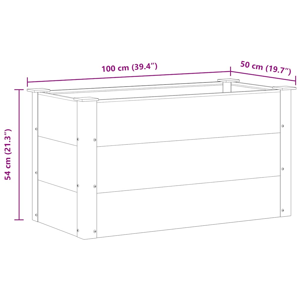 vidaXL Garten-Hochbeet WPC 100 x 50 x 54 cm Grau