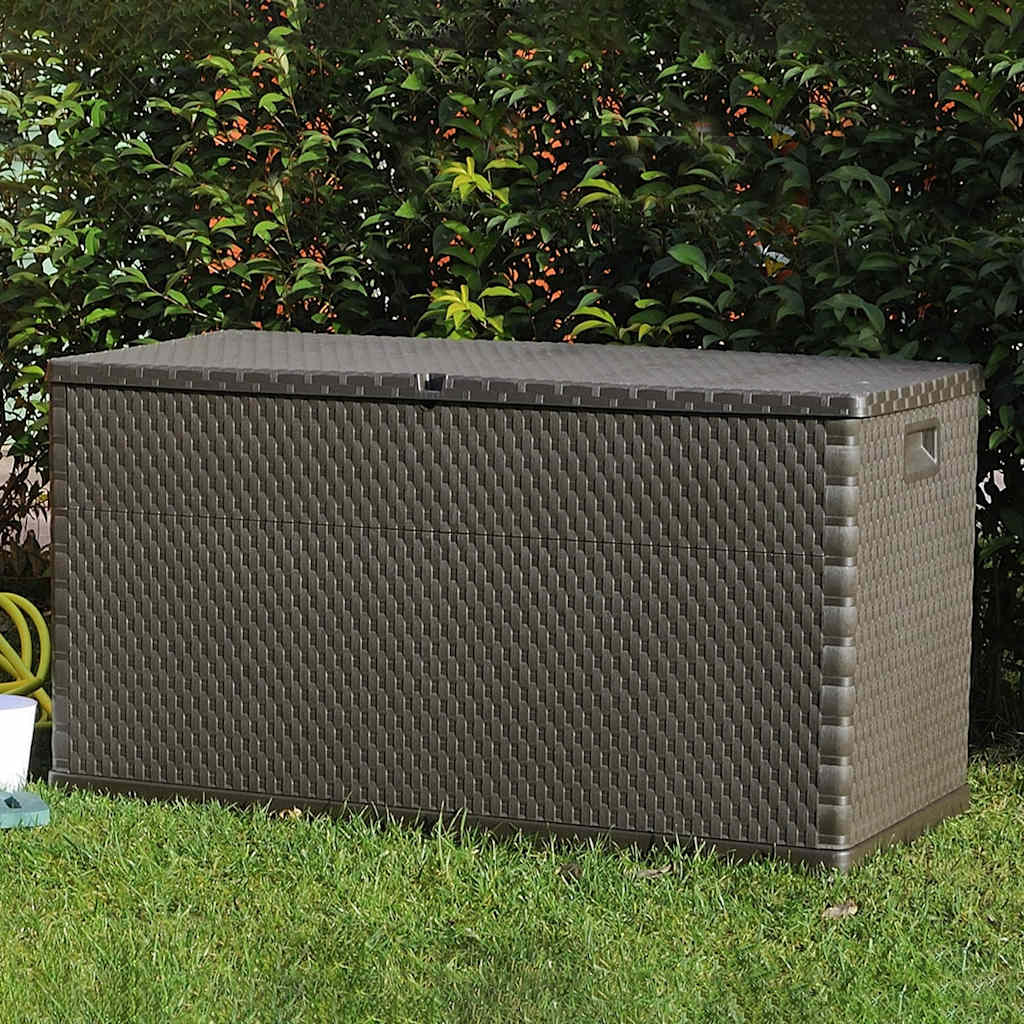 vidaXL Garten-Aufbewahrungsbox Braun 120x56x63 cm PP Rattan