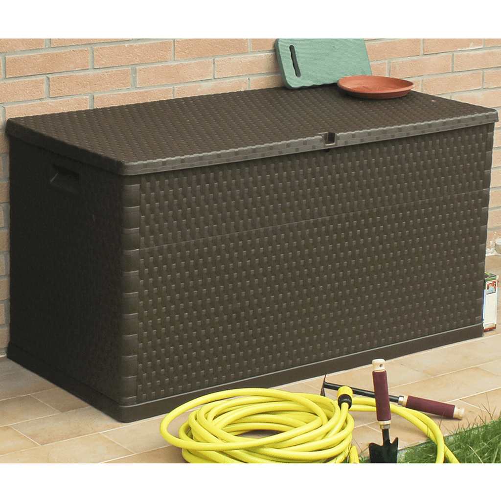 vidaXL Garten-Aufbewahrungsbox Braun 120x56x63 cm PP Rattan