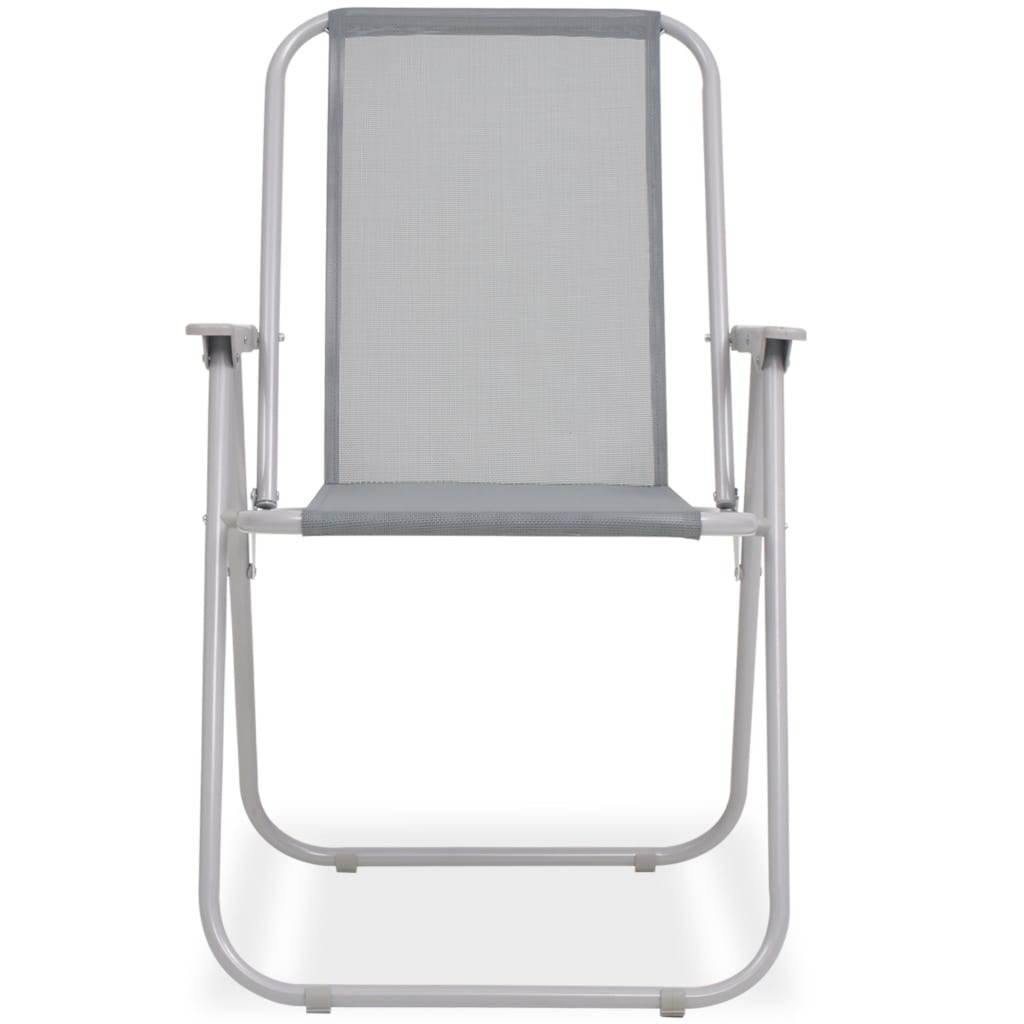 vidaXL 6-tlg. Garten-Essgruppe Stahl und Textilene Grau