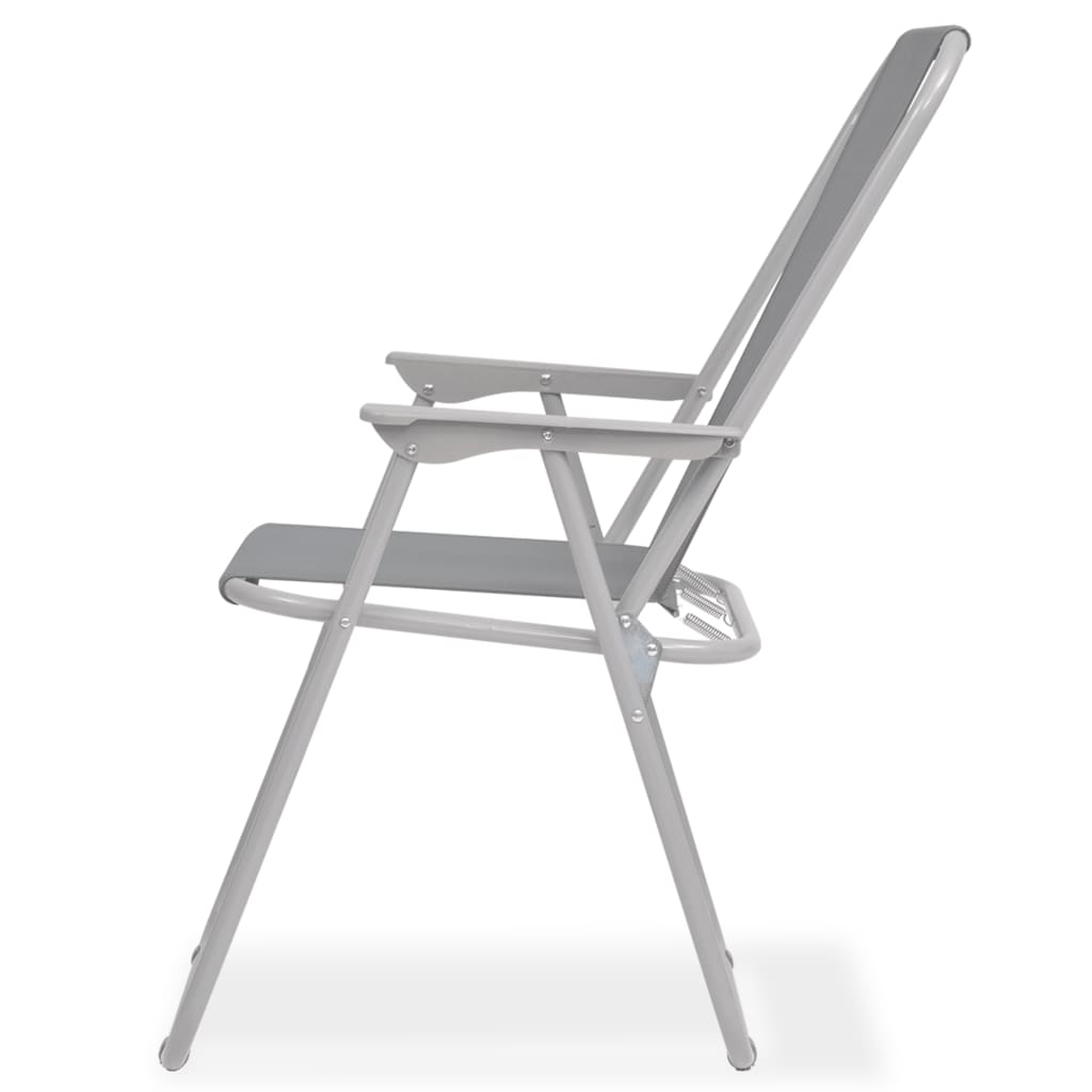 vidaXL 6-tlg. Garten-Essgruppe Stahl und Textilene Grau