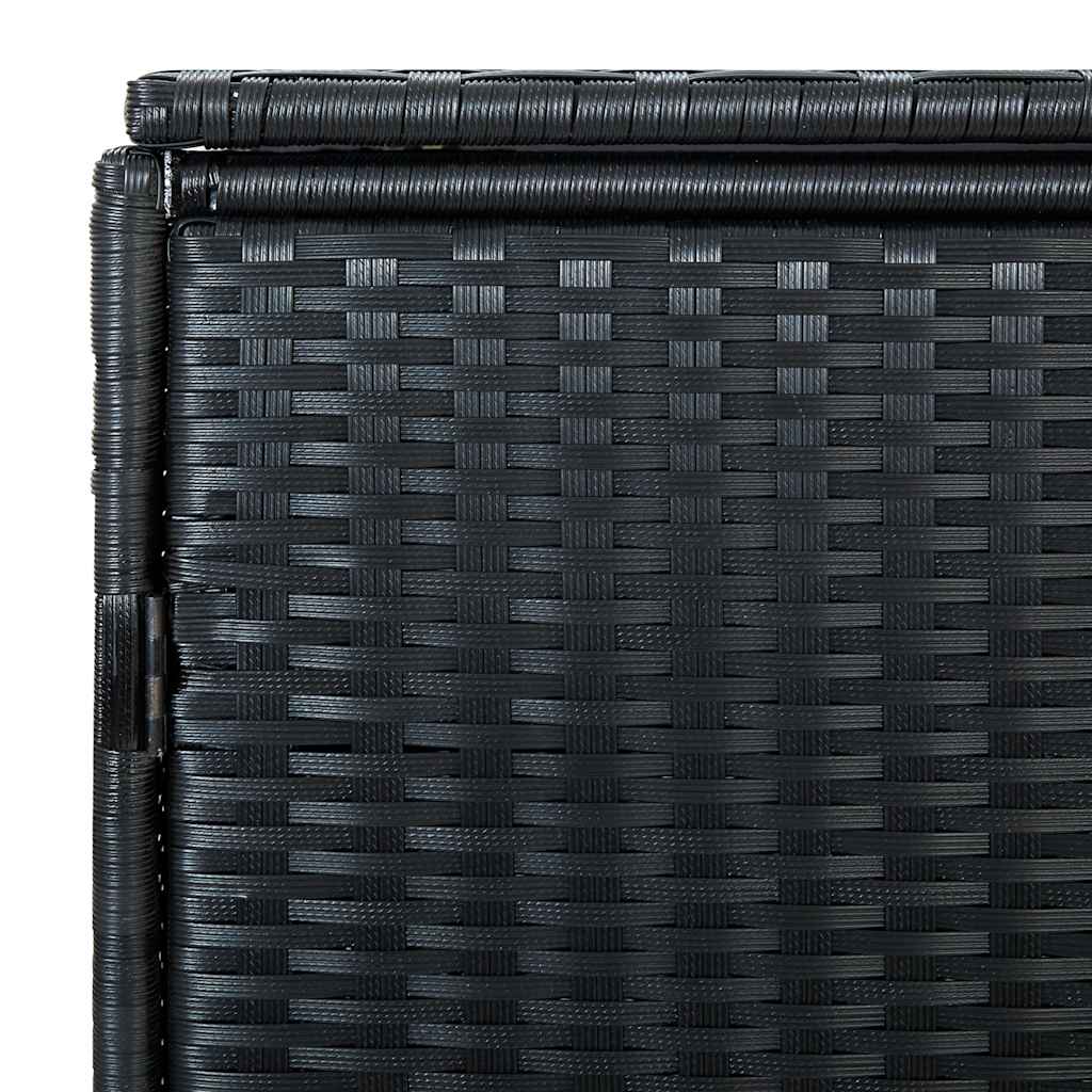 vidaXL Mülltonnenbox für 2 Tonnen Poly Rattan Schwarz 148x80x111 cm