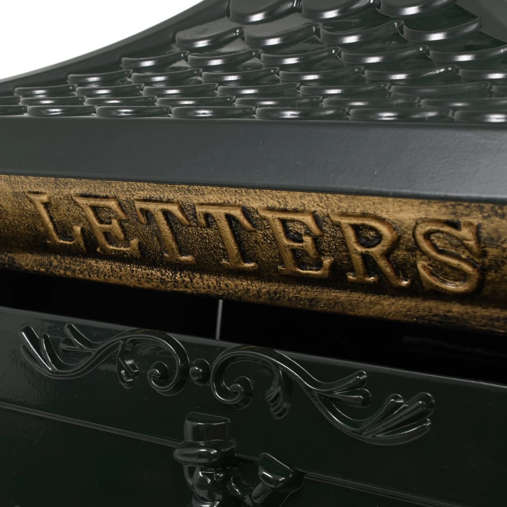 vidaXL Sockel-Briefkasten Aluminium Vintage Style Rostfrei Grün