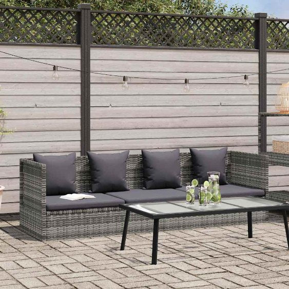vidaXL Garten-Sofabett 200x60 cm Poly Rattan Grau