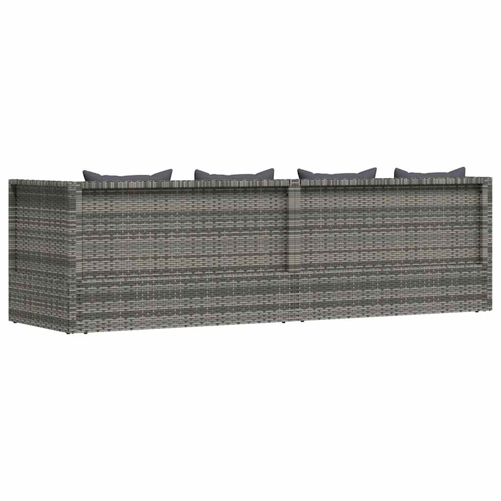 vidaXL Garten-Sofabett 200x60 cm Poly Rattan Grau