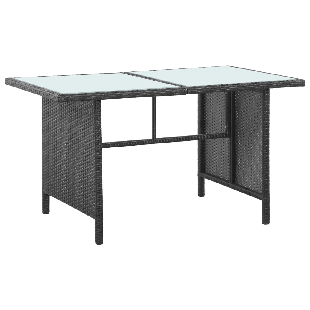 vidaXL 5-tlg. Garten-Lounge-Set mit Auflagen Poly Rattan Schwarz