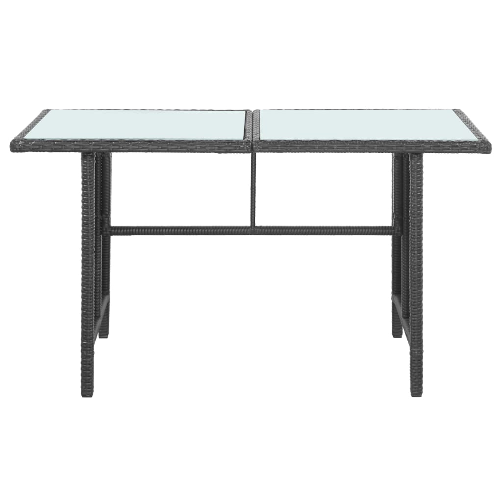 vidaXL 5-tlg. Garten-Lounge-Set mit Auflagen Poly Rattan Schwarz