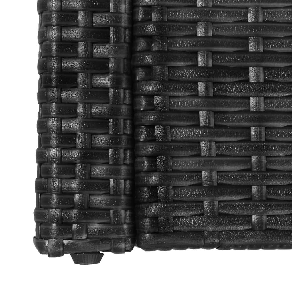 vidaXL 5-tlg. Garten-Lounge-Set mit Auflagen Poly Rattan Schwarz