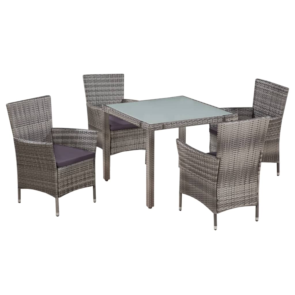 vidaXL 3-tlg. Garten-Essgruppe Poly Rattan Braun