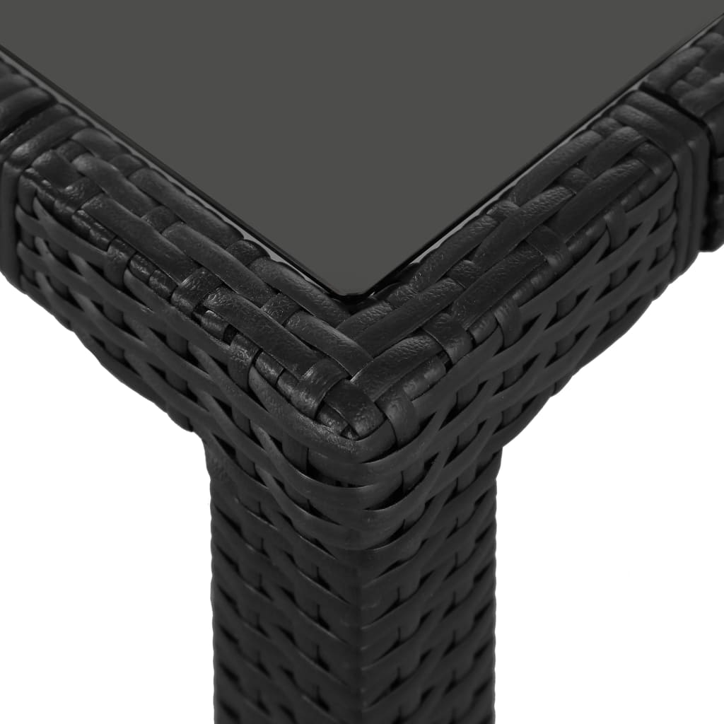 vidaXL 9-tlg. Garten-Essgruppe Poly Rattan Schwarz