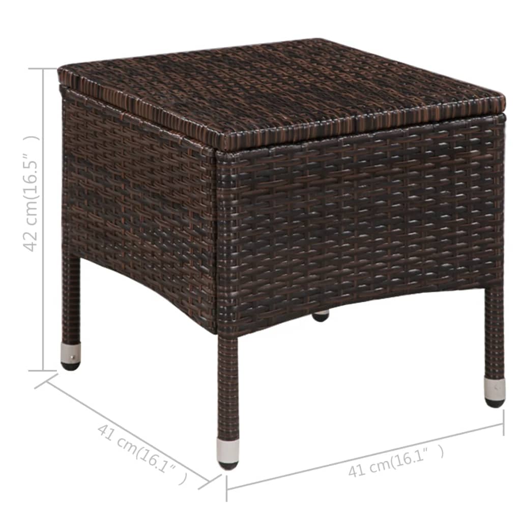 vidaXL 3-tlg. Bistro-Set Poly Rattan Braun