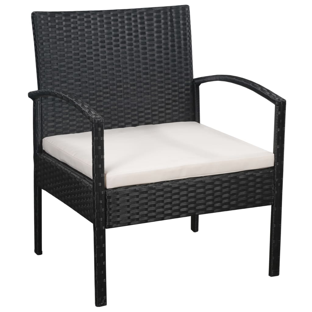 vidaXL 5-tlg. Garten-Lounge-Set mit Auflagen Poly Rattan Braun