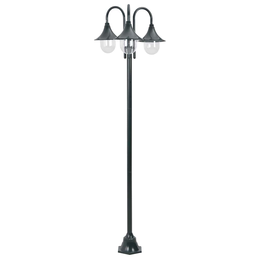 vidaXL Garten-Pollerleuchte E27 220 cm Aluminium 3-Laterne Weiß