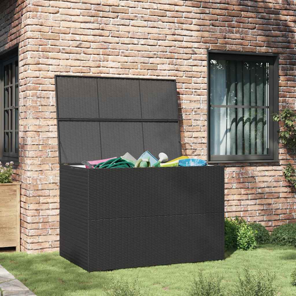 vidaXL Garden-Auflagenbox Schwarz 150x100x100 cm Poly Rattan