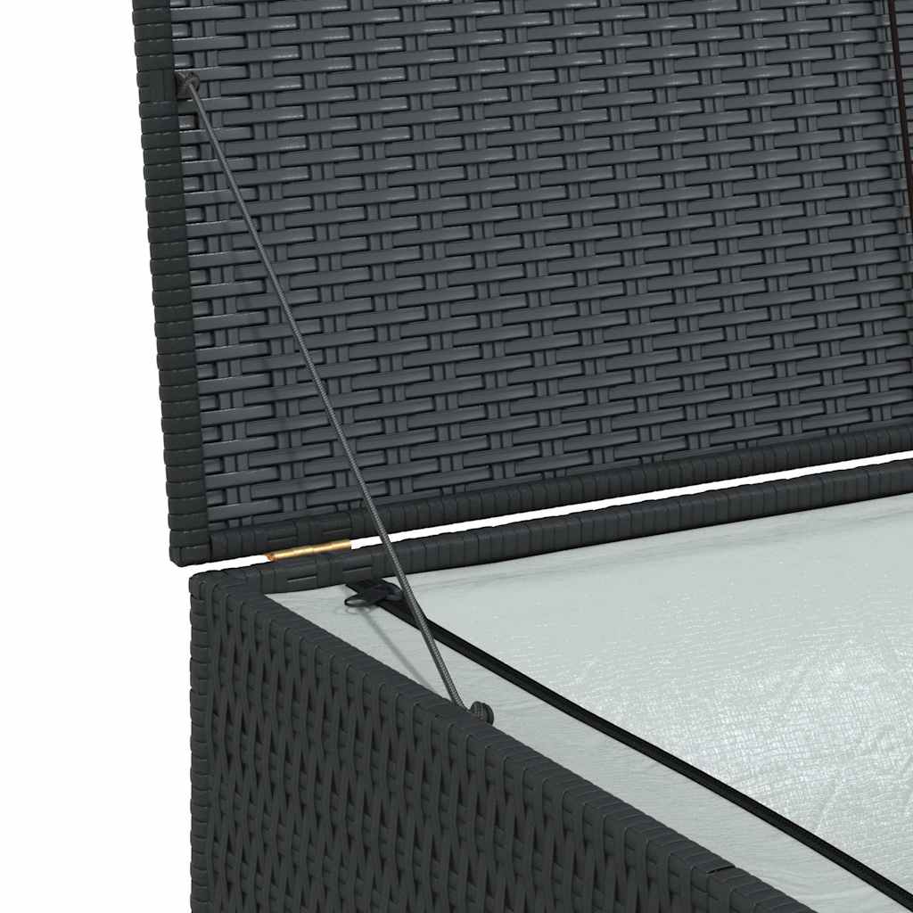 vidaXL Garden-Auflagenbox Schwarz 150x100x100 cm Poly Rattan