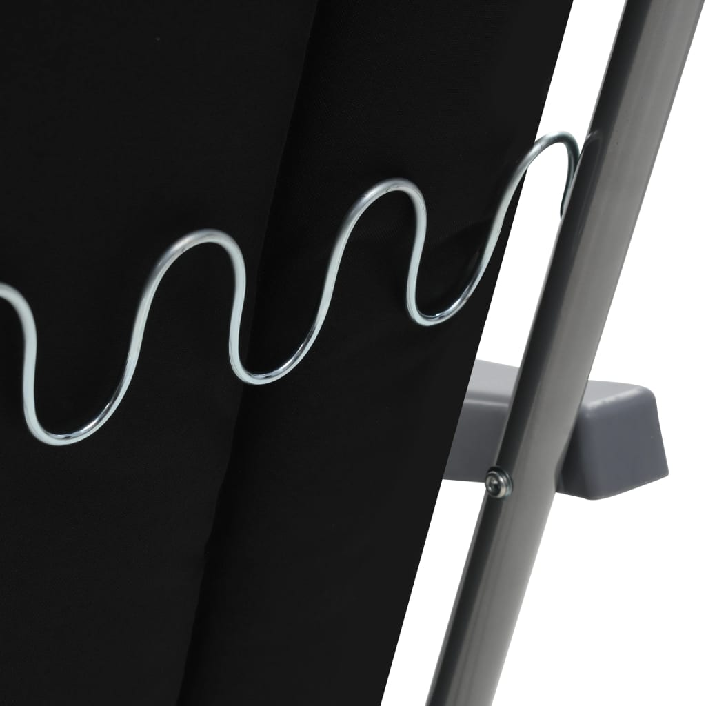 vidaXL Klappbare Gartenstühle mit Polstern 2 Stk. Schwarz