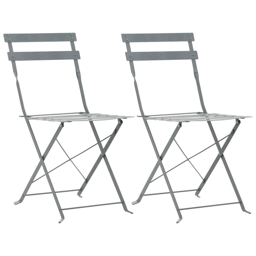 vidaXL 3-tlg. Bistro-Set Stahl Grau