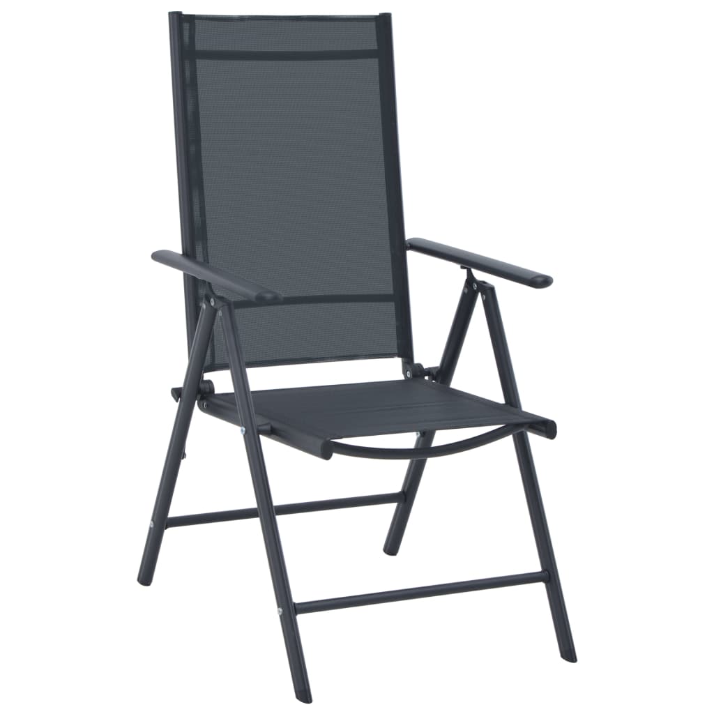 vidaXL 5-tlg. Garten-Essgruppe Aluminium und Textilene Schwarz