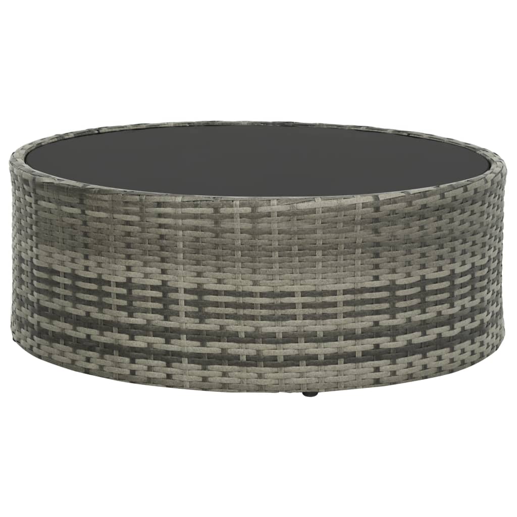 vidaXL 7-tlg. Garten-Lounge-Set mit Auflagen Poly Rattan Grau