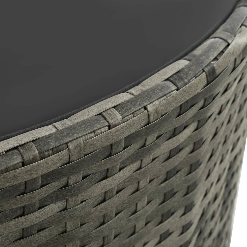 vidaXL 7-tlg. Garten-Lounge-Set mit Auflagen Poly Rattan Grau