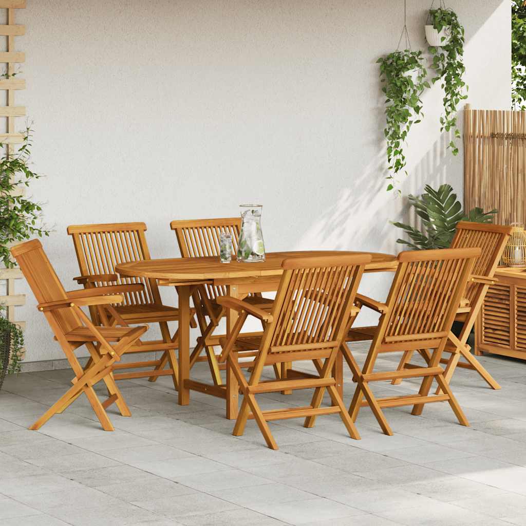vidaXL 5-tlg. Garten-Essgruppe Massivholz Teak
