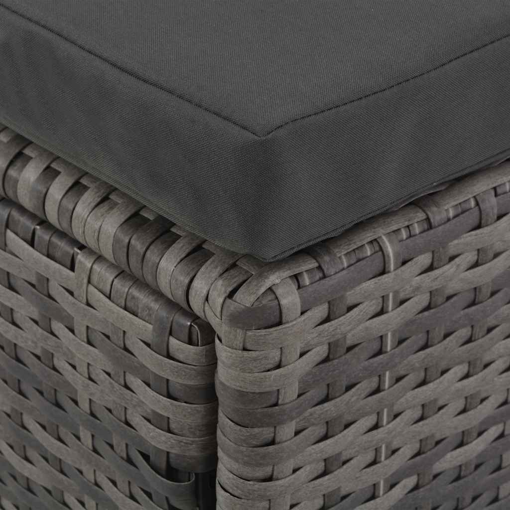 vidaXL 4-tlg. Garten-Lounge-Set mit Polstern Poly Rattan Grau