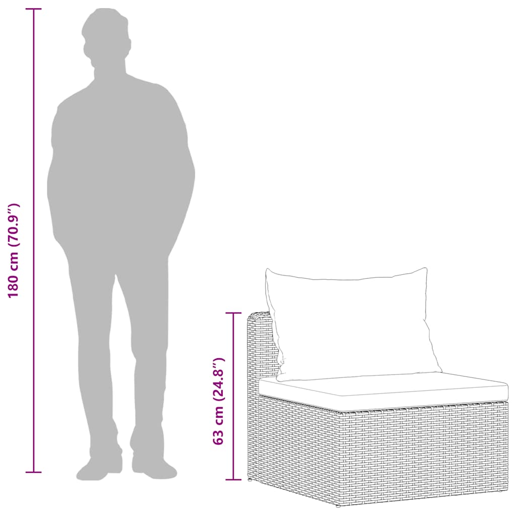 vidaXL 4-tlg. Garten-Lounge-Set mit Polstern Poly Rattan Grau