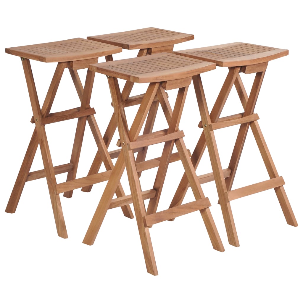 vidaXL Klappbare Barhocker 2 Stk. Massivholz Teak