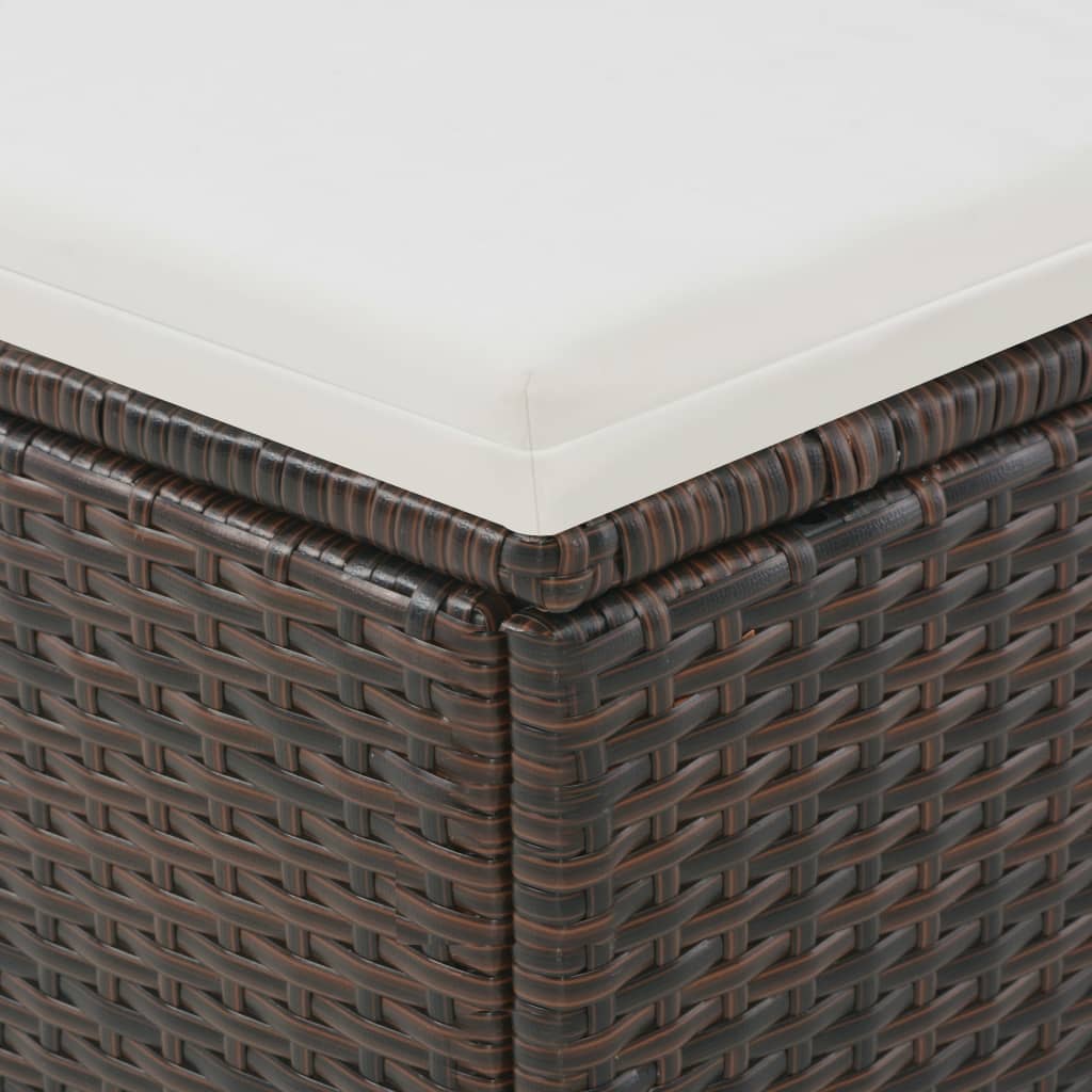 vidaXL 2-Personen-Sonnenliege mit Sonnendach Poly Rattan Braun