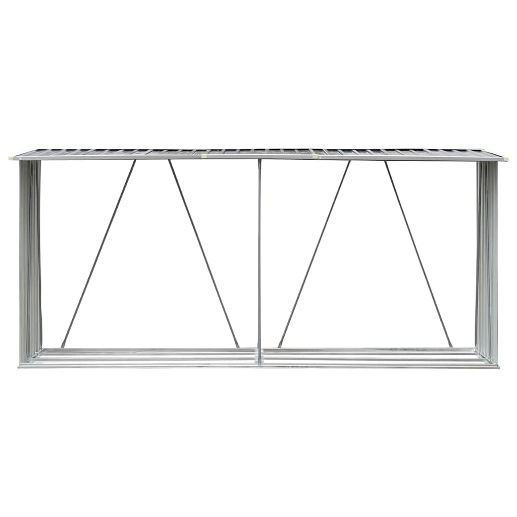 vidaXL Brennholzlager aus verzinktem Stahl 330x84x152 cm Grau