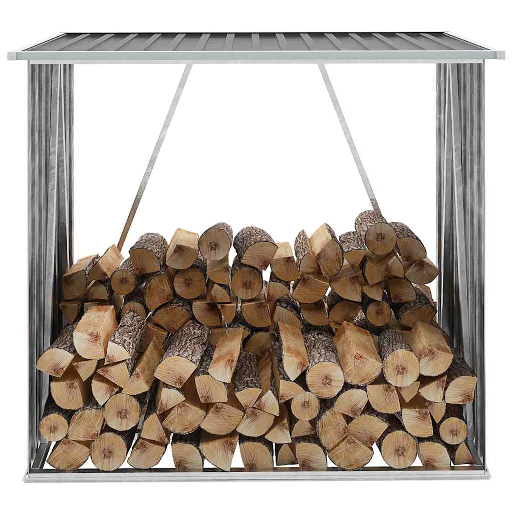 vidaXL Brennholzlager Verzinkter Stahl 163 x 83 x 154 cm Grau
