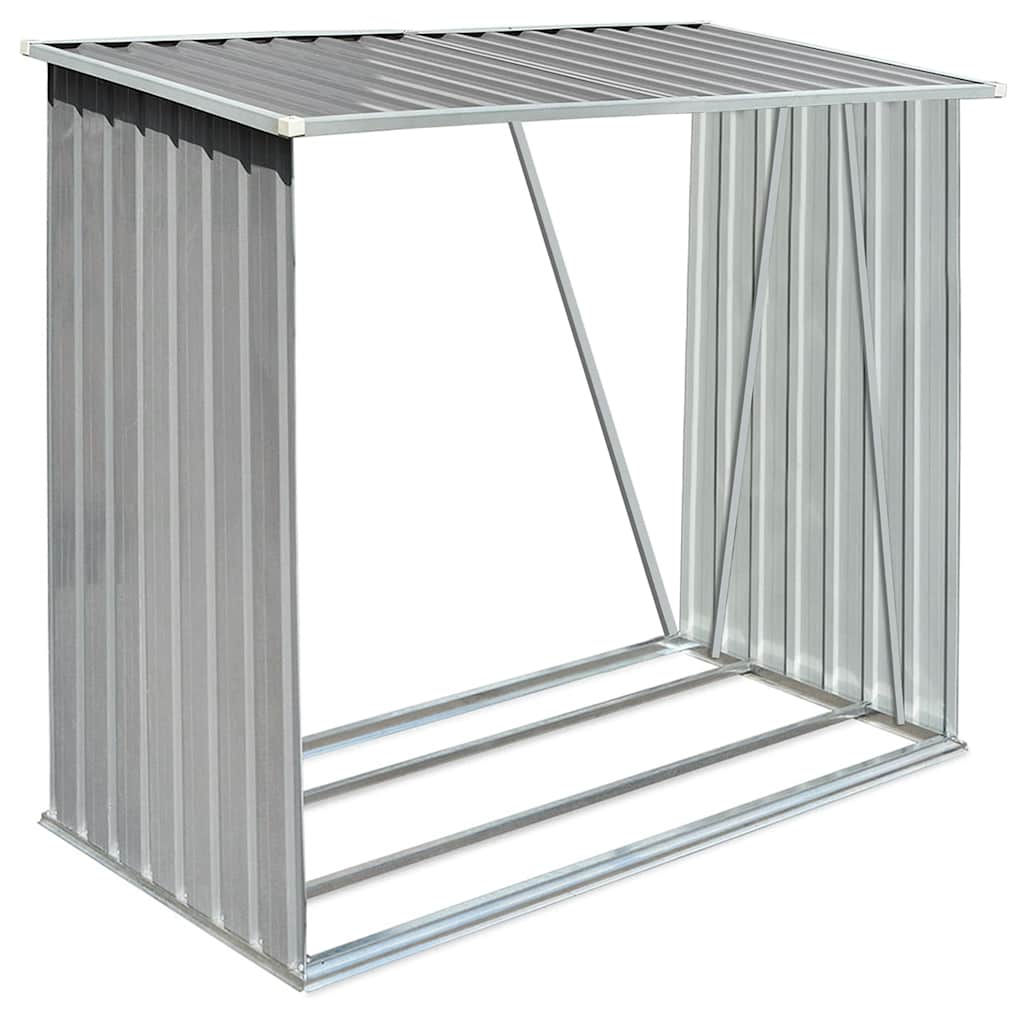 vidaXL Brennholzlager Verzinkter Stahl 163 x 83 x 154 cm Grau