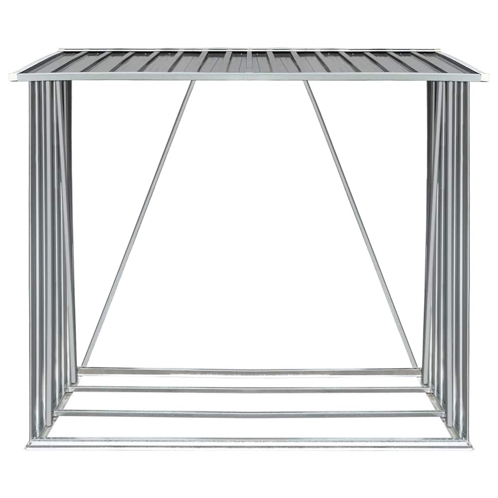 vidaXL Brennholzlager Verzinkter Stahl 163 x 83 x 154 cm Grau