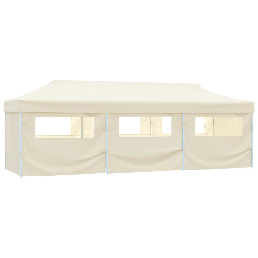 vidaXL Faltzelt Partyzelt Pop-Up mit 8 Seitenwänden 870x291x315 cm Creme