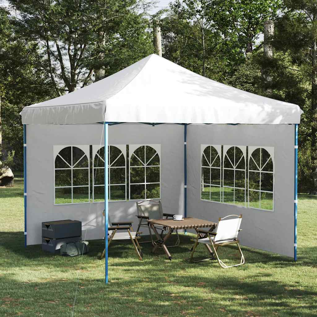 vidaXL Partyzelt-Seitenwände 2 Stück mit Fenster PE Weiß