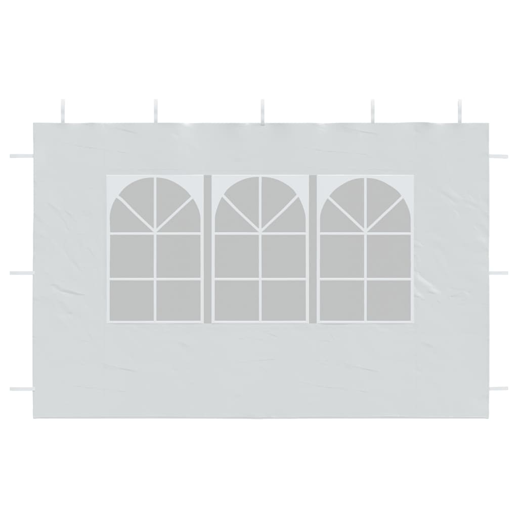 vidaXL Partyzelt-Seitenwände 2 Stück mit Fenster PE Weiß