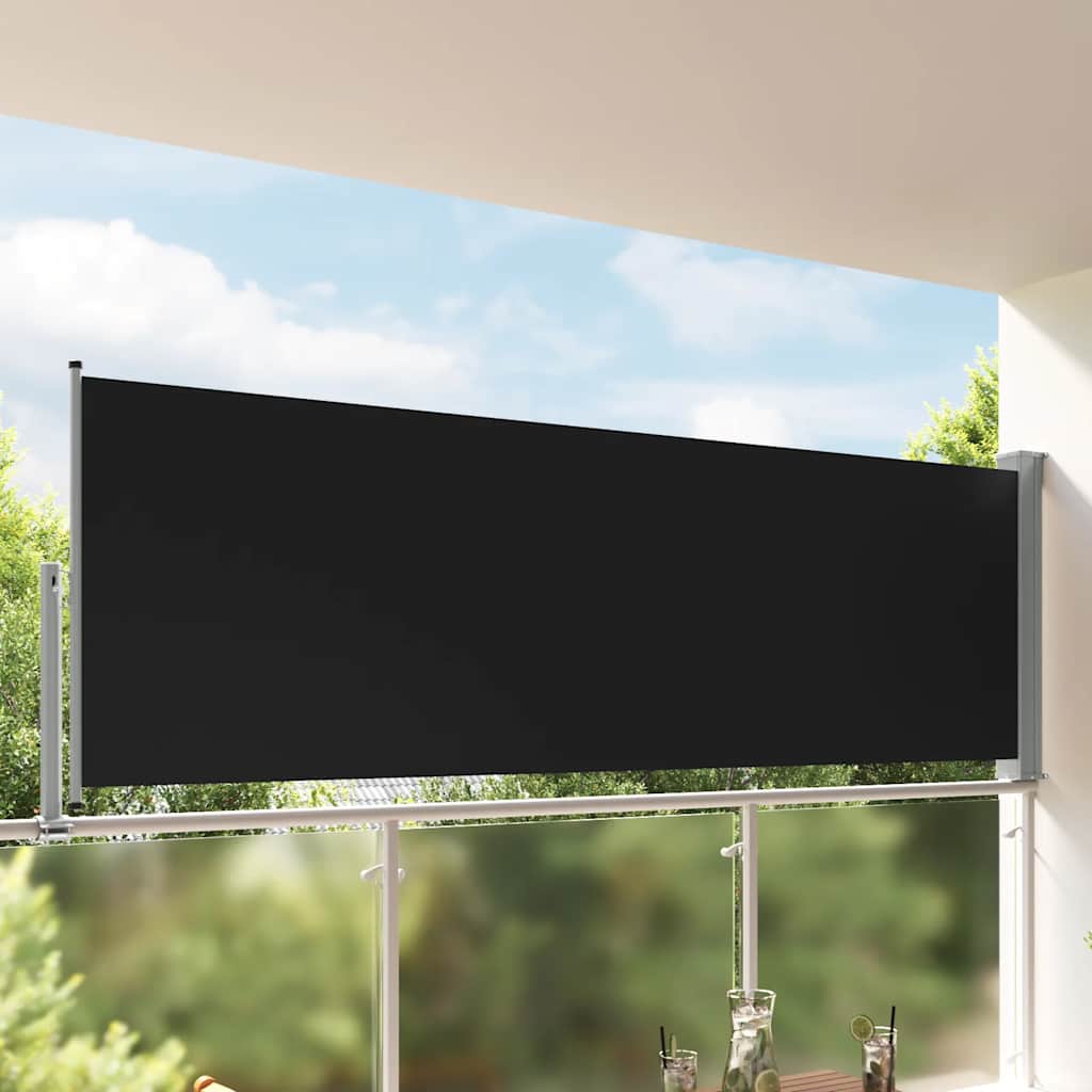 vidaXL Ausziehbare Seitenmarkise 100 x 300 cm Schwarz