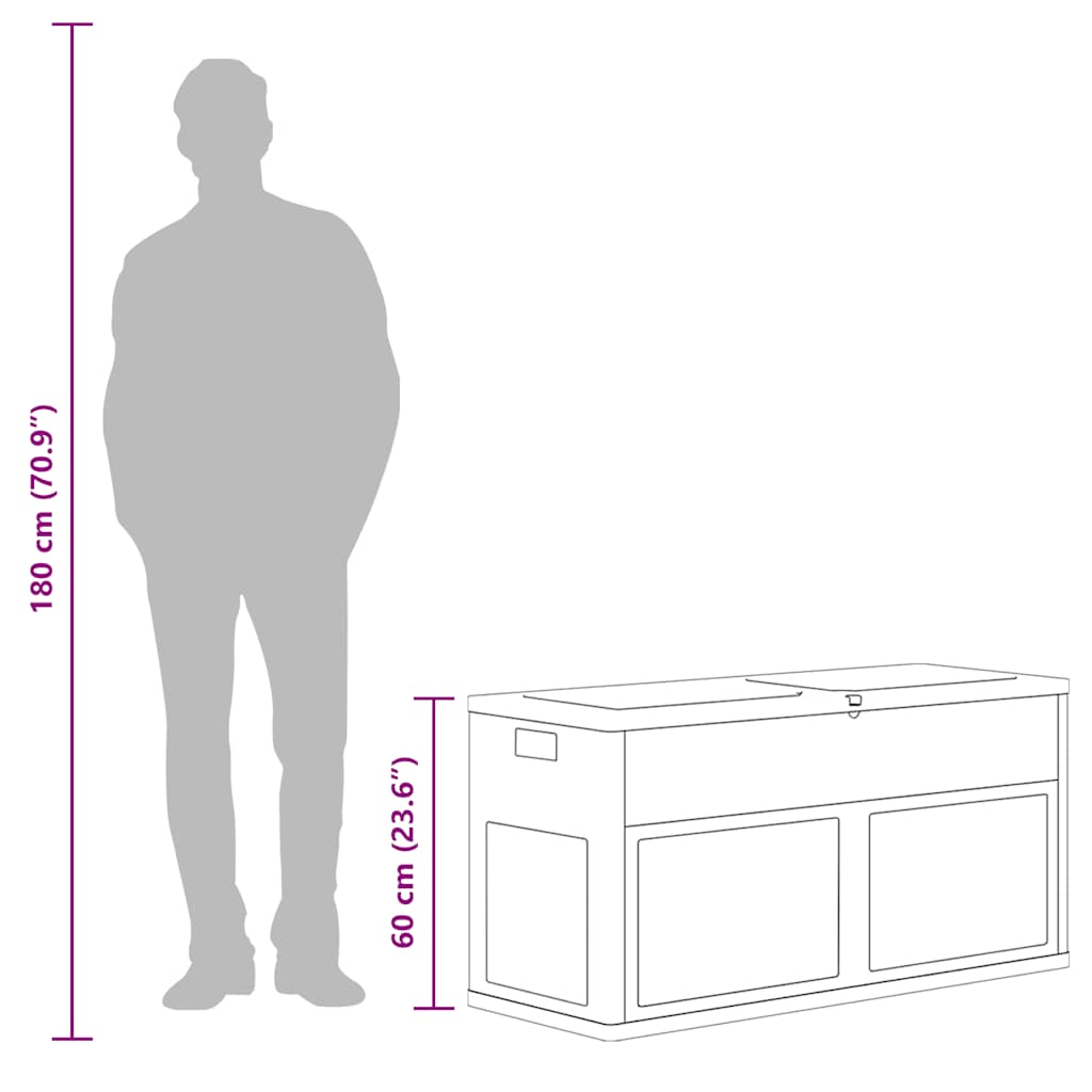 vidaXL Garten-Aufbewahrungsbox 320 L Schwarz