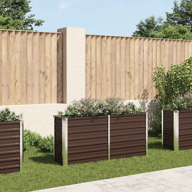 vidaXL Hochbeet Braun 160 x 80 x 77 cm Verzinkter Stahl