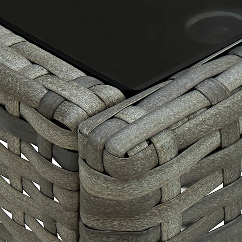 vidaXL 3-tlg. Bistro-Set mit Sitzkissen Poly Rattan Grau