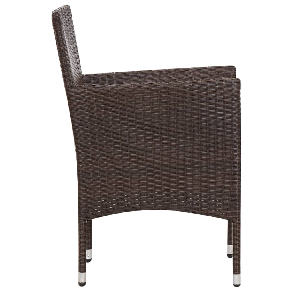 vidaXL 4-tlg. Garten-Lounge-Set mit Auflagen Poly Rattan Braun