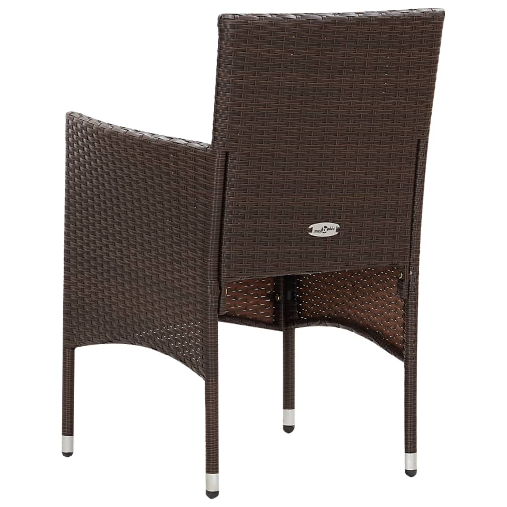 vidaXL 4-tlg. Garten-Lounge-Set mit Auflagen Poly Rattan Braun