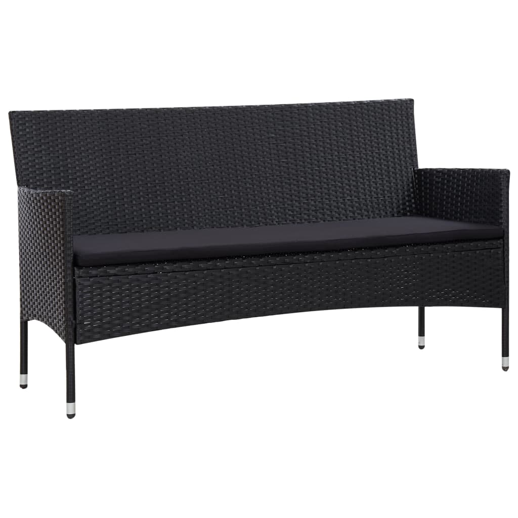 vidaXL 4-tlg. Garten-Lounge-Set mit Auflagen Poly Rattan Braun
